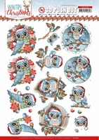 Yvonne Wintery Christmas 3D PushOut SB10580 Owls/uiltjes
